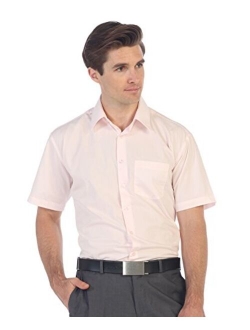 Men's Short Sleeve Solid Dress Shirt