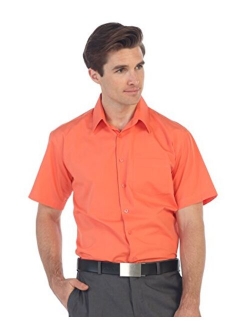 Men's Short Sleeve Solid Dress Shirt