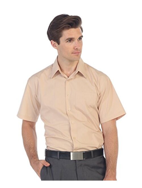 Gioberti Men's Short Sleeve Solid Dress Shirt