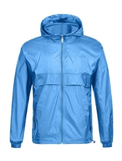 SWISSWELL Men's Rain Jacket Waterproof Windbreaker Lightweight Hooded Raincoat