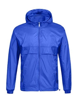 SWISSWELL Men's Rain Jacket Waterproof Windbreaker Lightweight Hooded Raincoat