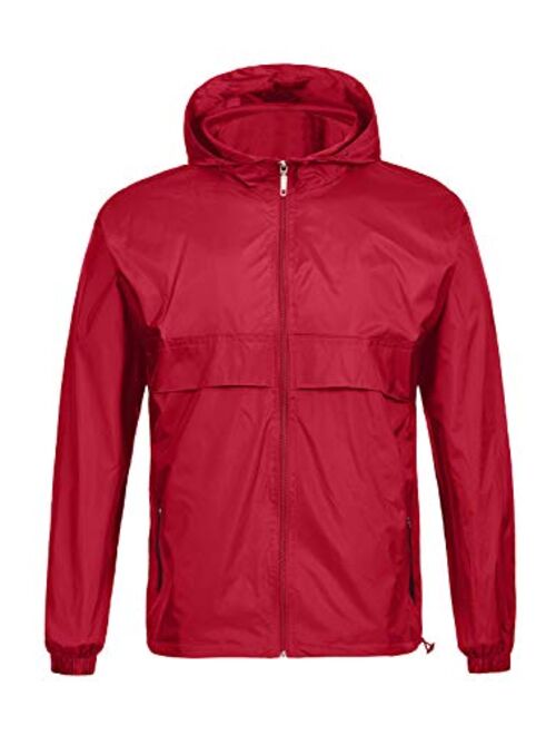 SWISSWELL Men's Rain Jacket Waterproof Windbreaker Lightweight Hooded Raincoat