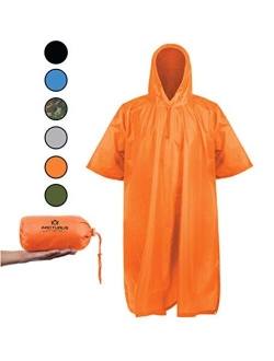 Arcturus Rain Poncho: Large Lightweight Reusable Ripstop Poncho with Adjustable Hood