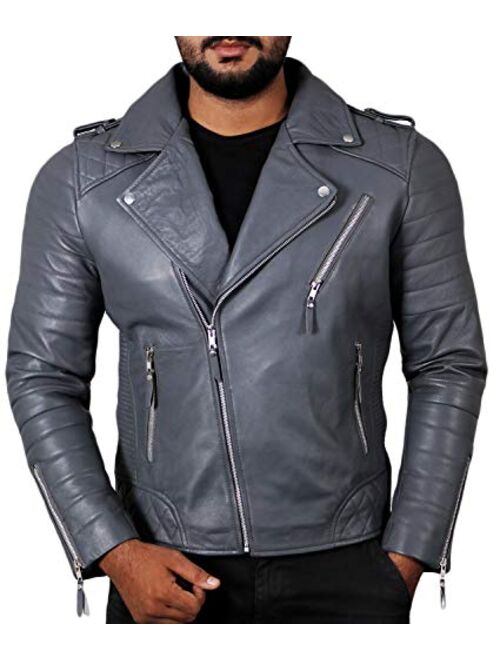 Laverapelle Men's Genuine Lambskin Leather Jacket (Black, Motorcycle Jacket) - 1501474