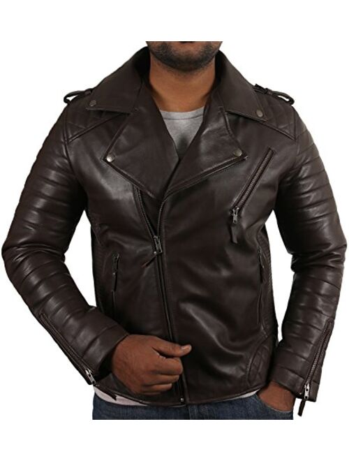 Laverapelle Men's Genuine Lambskin Leather Jacket (Black, Motorcycle Jacket) - 1501474