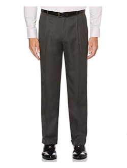 Men's Classic Fit Elastic Waist Double Pleated Cuffed Pant