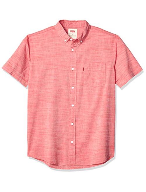 Levi's Men's Brato Short Sleeve, Classic Fit, Solid Woven Shirt