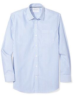 Men's Regular-Fit Wrinkle-Resistant Long-Sleeve Stripe Dress Shirt