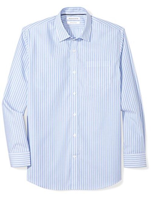 Amazon Essentials Men's Regular-Fit Wrinkle-Resistant Long-Sleeve Stripe Dress Shirt