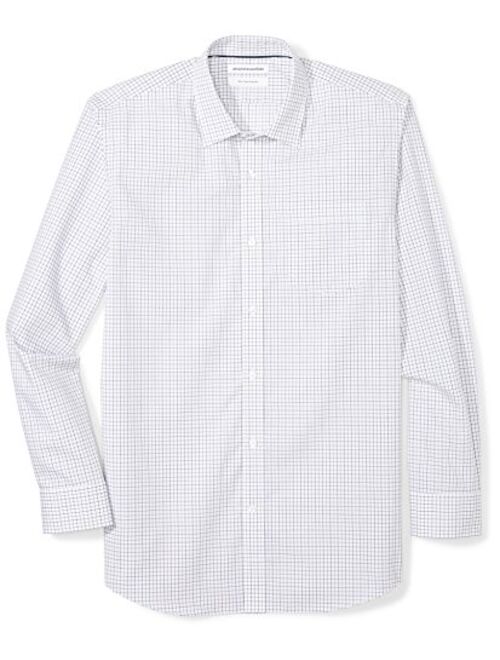 Amazon Essentials Men's Regular-Fit Wrinkle-Resistant Long-Sleeve Stripe Dress Shirt