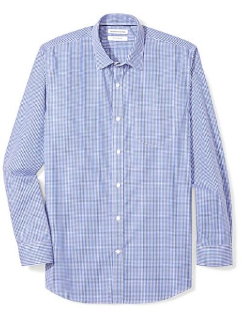 Amazon Essentials Men's Regular-Fit Wrinkle-Resistant Long-Sleeve Stripe Dress Shirt