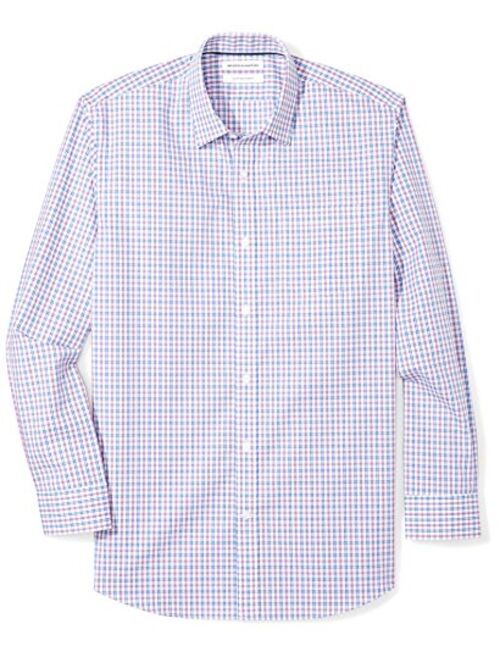 Amazon Essentials Men's Regular-Fit Wrinkle-Resistant Long-Sleeve Stripe Dress Shirt