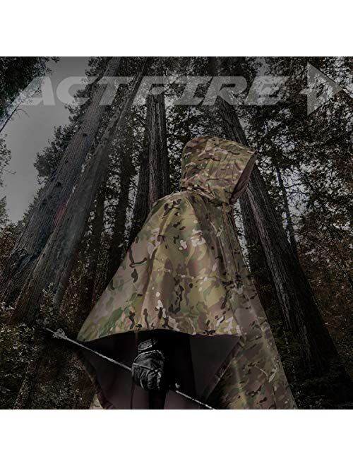 ACT FIRE Military Army Tactical Poncho W/P20000mm Military Grade Waterproof Material