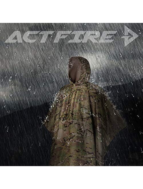 ACT FIRE Military Army Tactical Poncho W/P20000mm Military Grade Waterproof Material