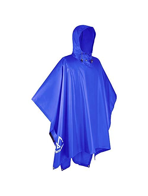 TTerra Hiker Rain Poncho, Waterproof Raincoat for Outdoor Activities