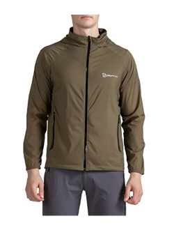 Outto Men's Lightweight Jacket Rain Resistant UV Protection Quick Drying Windproof Skin Coat