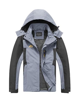 Spmor Men's Outdoor Sports Hooded Windproof Ski Jacket Waterproof Rain Coat