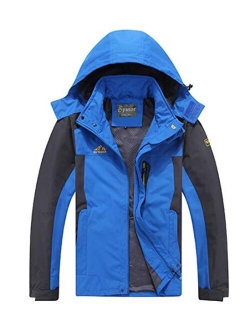 Spmor Men's Outdoor Sports Hooded Windproof Ski Jacket Waterproof Rain Coat