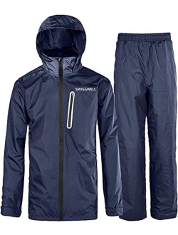 Rain Suit Gear Coat for Men Waterproof Hooded Rainwear Jacket & Trouser