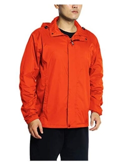 Outdoor Ventures Men's Lightweight Raincoat Packable Rain Jacket Waterproof Raincoat with Hood Active Outdoor Windbreaker