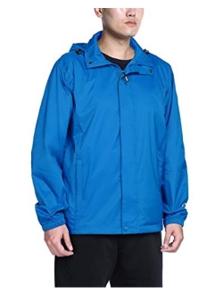 Outdoor Ventures Men's Lightweight Raincoat Packable Rain Jacket Waterproof Raincoat with Hood Active Outdoor Windbreaker