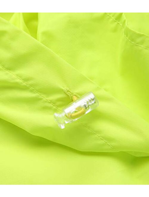 Outto Men's High Visibility Cycling Jacket Convertible UPF50+ Windproof Lightweight Windbreaker