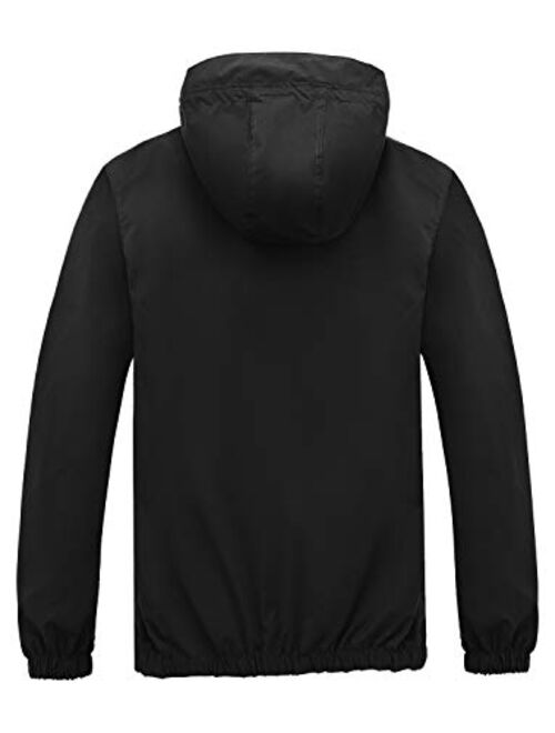 INVACHI Mens Lightweight Waterproof Hooded Rain Jacket