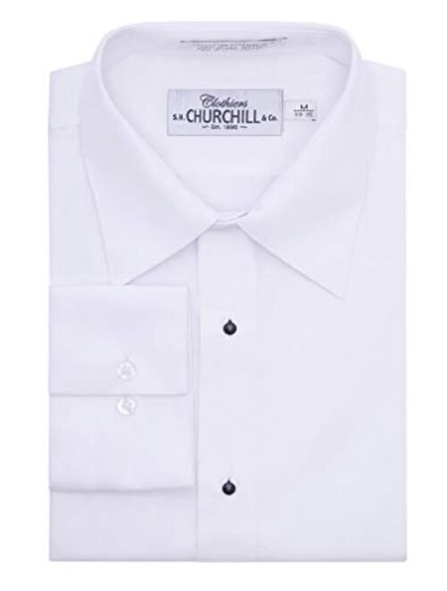 White No Pleat Tuxedo Shirt - Medium-15.5 Neck 32/33 Sleeve