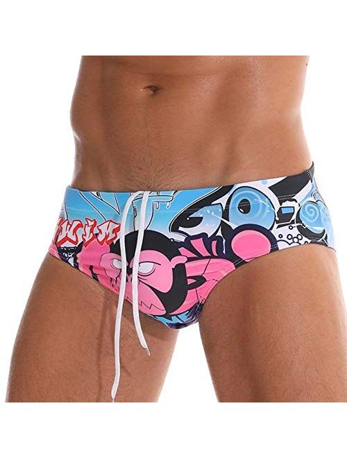 Freeship Deals Mens Swimming Briefs- Adjustable Drawstrings - Comfortable Low Waist Swim Trunks