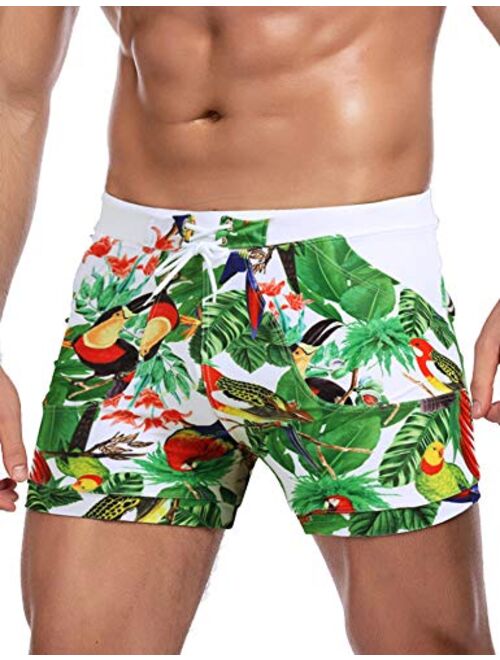 COOFANDY Men's Swimsuit Camo Quick Dry Mens Swimming Shorts Trunks with Pockets