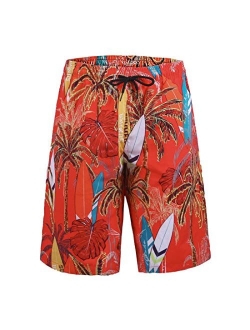 ZHPUAT Men's Swim Trunks Beach Board Shorts Quick Dry Bathing Suits Holiday Shorts