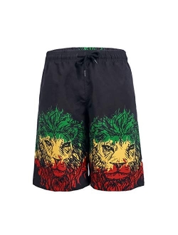 ZHPUAT Men's Swim Trunks Beach Board Shorts Quick Dry Bathing Suits Holiday Shorts