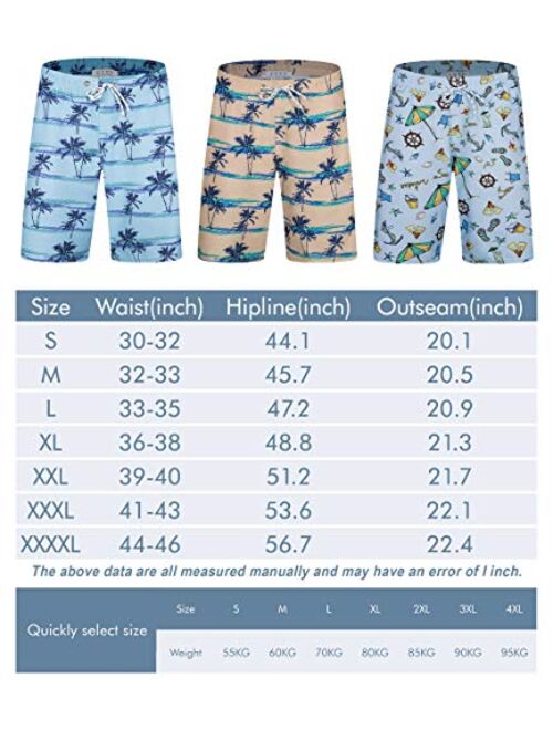 ZHPUAT Men's Swim Trunks Beach Board Shorts Quick Dry Bathing Suits Holiday Shorts