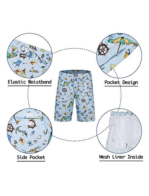 ZHPUAT Men's Swim Trunks Beach Board Shorts Quick Dry Bathing Suits Holiday Shorts