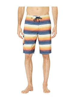 Men's 21 Inch Outseam Ultrasuede Swim Boardshort, Turquoise Plaid, 30