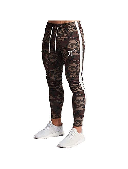 Wangdo Men's Zipper Pockets Camouflage Joggers Sweatpants for Casual Gym Workout Slim Sport Drawstring Long Pants