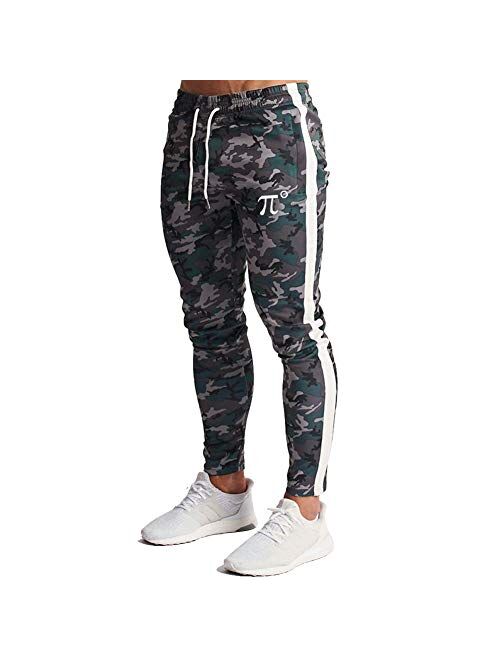 Wangdo Men's Zipper Pockets Camouflage Joggers Sweatpants for Casual Gym Workout Slim Sport Drawstring Long Pants