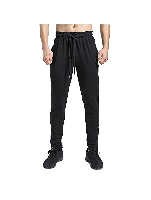 BROKIG MensJogger Sport Pants,Casual Zipper Gym Workout Sweatpants Pockets