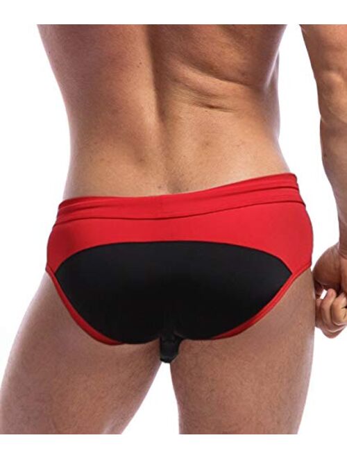 MIZOK Men's Sexy Low Rise Quick Dry Swim Briefs Hot Body Bikini Swimsuit Swimwear