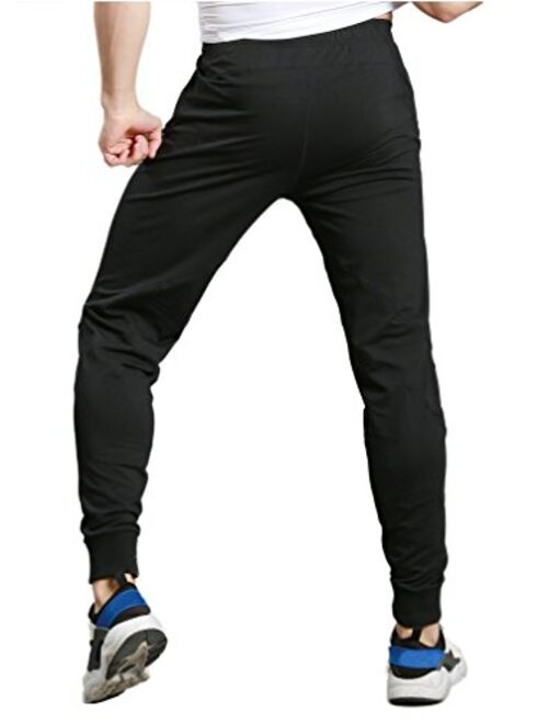 TBMPOY Men's Athletic Running Sport Jogger Pants with Zipper Pockets