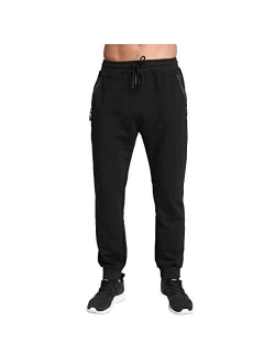 Men's Lightweight Joggers Casual Slim Sweatpants Track Pants with Zipper Pockets