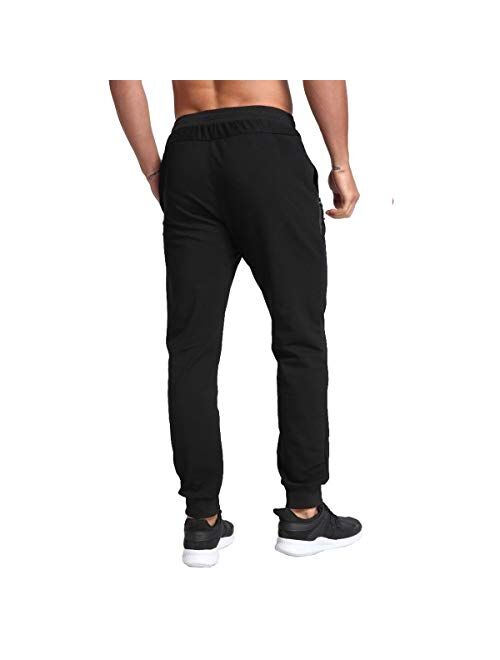 Tansozer Men's Lightweight Joggers Casual Slim Sweatpants Track Pants with Zipper Pockets