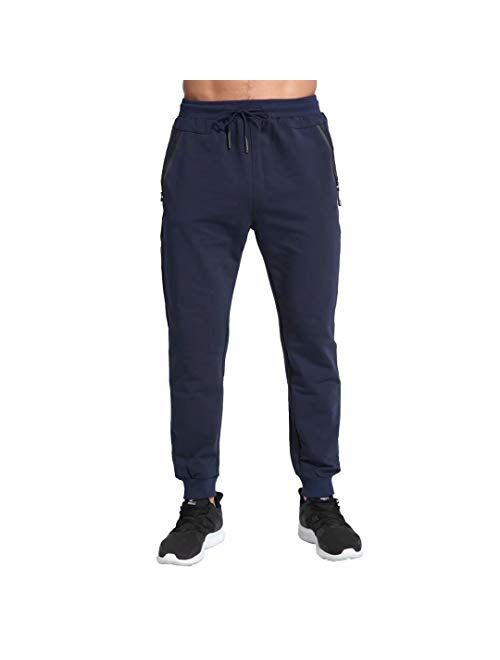 Tansozer Men's Lightweight Joggers Casual Slim Sweatpants Track Pants with Zipper Pockets