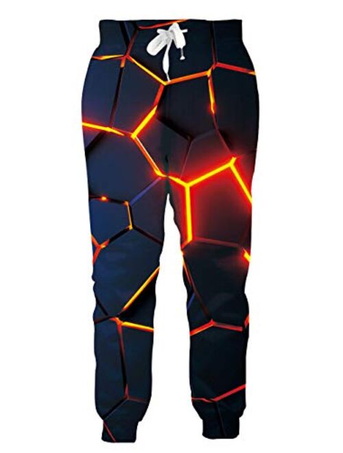 Loveternal Men Women 3D Digital Print Graphric Cool Joggers Casual Pants Sports Sweatpants