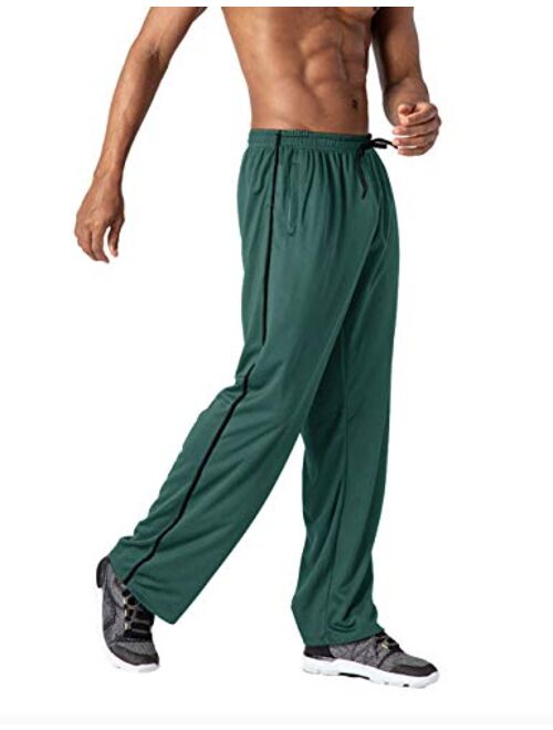 TOTNMC Men's Lightweight Workout Sweatpants Open Bottom Athletic Track Pants for Running,Training