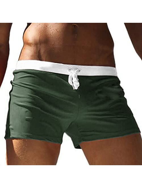 COOFANDY Men's Swim Trunks Quick Dry Beach Boxer Briefs Swimwear Board Shorts with Zipper Pocket