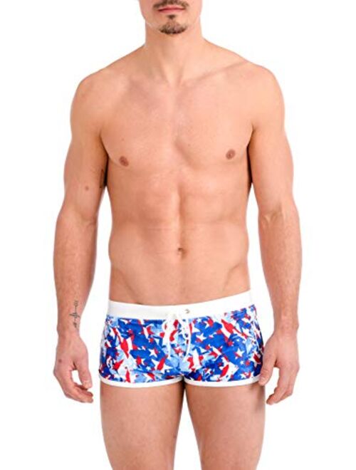 Gary Majdell Sport Men's Contrast Boxer Brief Swimsuit