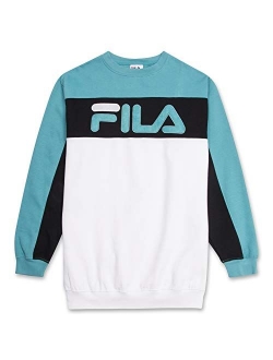 Sweatshirt For Men Big And Tall French Terry Crewneck Sweatshirt FILA Logo