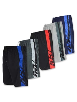 Real Essentials Men's Active Athletic Performance Shorts with Pockets - 5 Pack