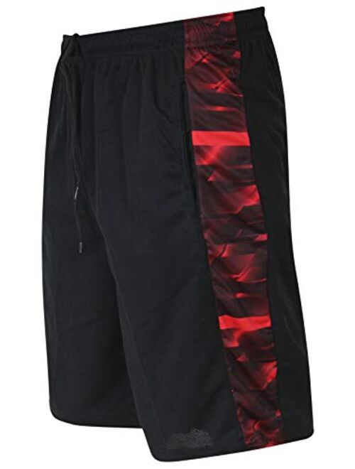 Real Essentials Men's Active Athletic Performance Shorts with Pockets - 5 Pack